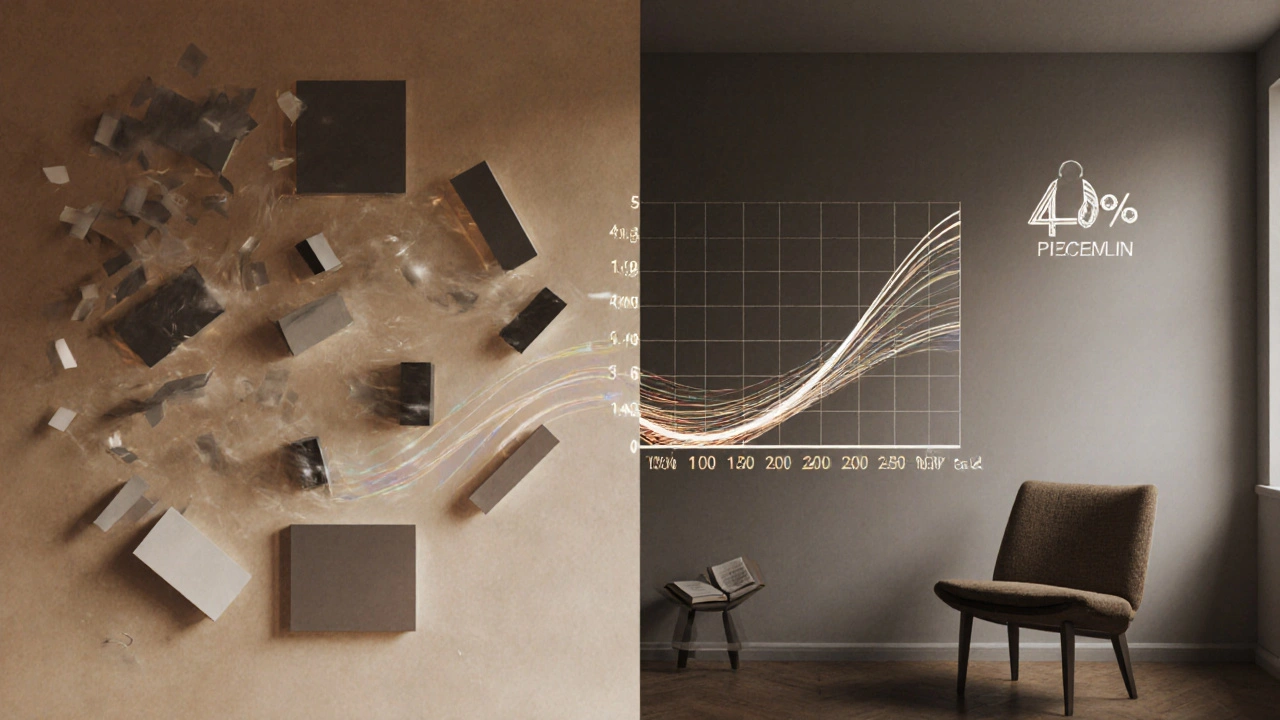 Vergleich: chaotische vs. strategisch platzierte Akustikpaneele mit reduziertem Nachhall.