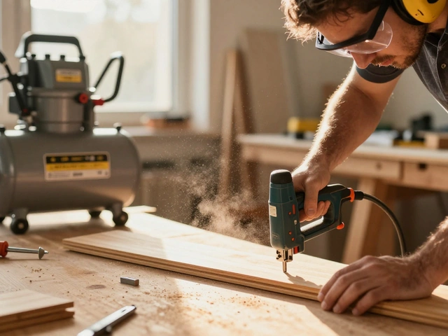 Druckluft auf der Baustelle: Tacker, Ausblaspistole und Reinigung - Praxisguide für Handwerker