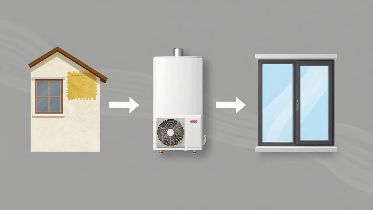 Schritt-für-Schritt-Anleitung für die Sanierung eines Hauses: Dämmung, Heizungstausch, Fenstererneuerung in klaren Bildern.