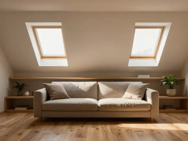 Wohnzimmer unter Dachschrägen: Stauraum und Beleuchtung optimal nutzen