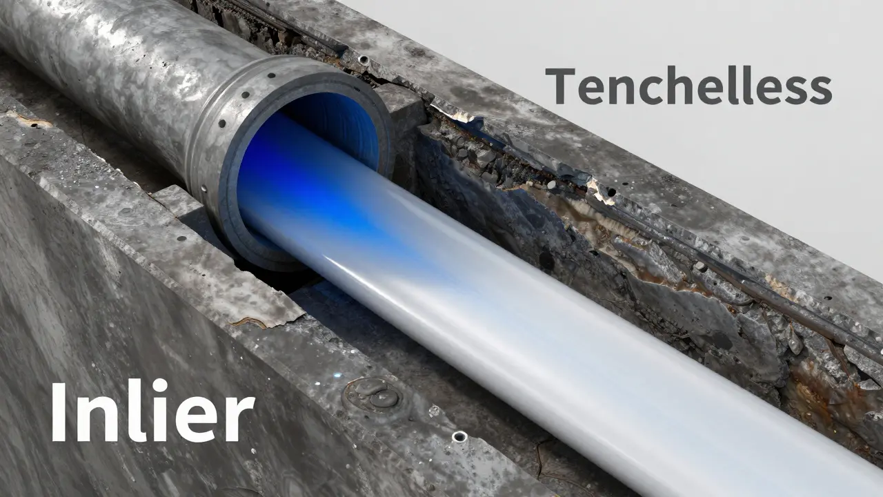 Darstellung des Inliner-Verfahrens zur grabenlosen Rohrsanierung