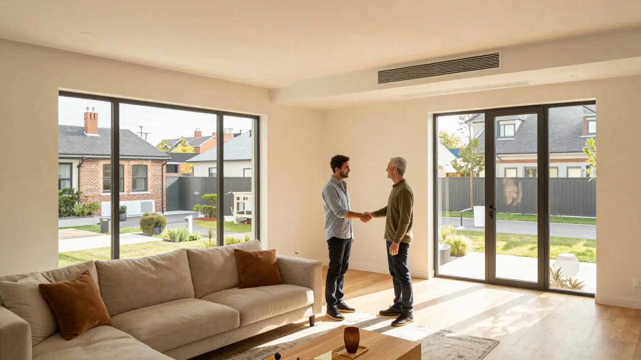 Hell durchfluteter, fertig sanierter Wohnraum mit modernem Design und effizienter Haustechnik.