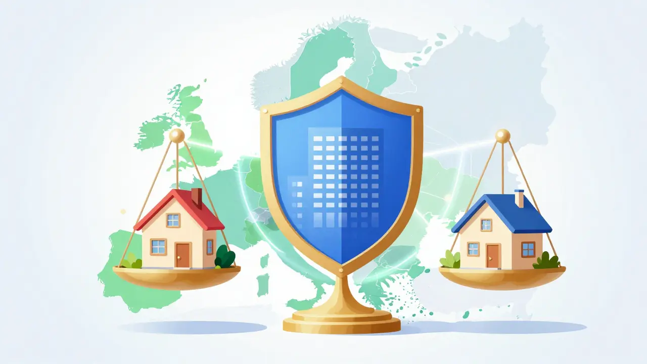 Konzeptillustration zur Diversifikation von Immobilienportfolios