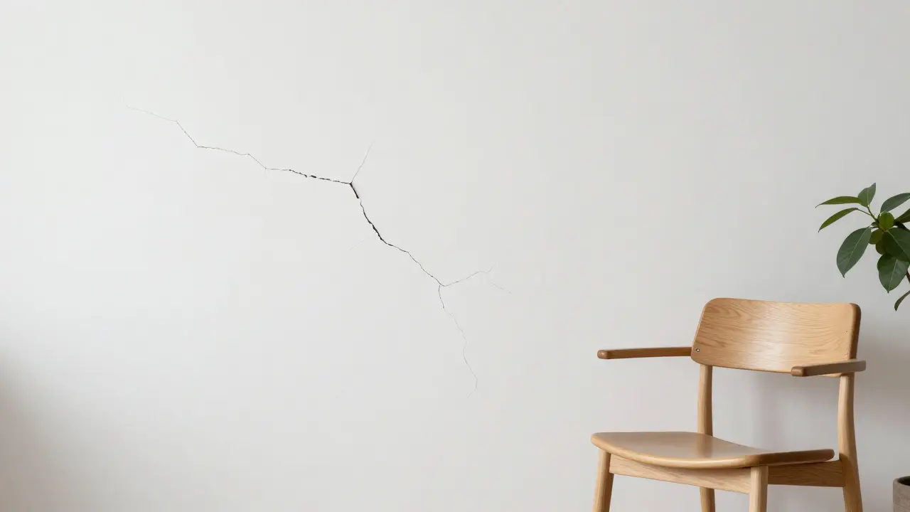 Perfekt gestrichene und reparierte Wand im Wohnzimmer