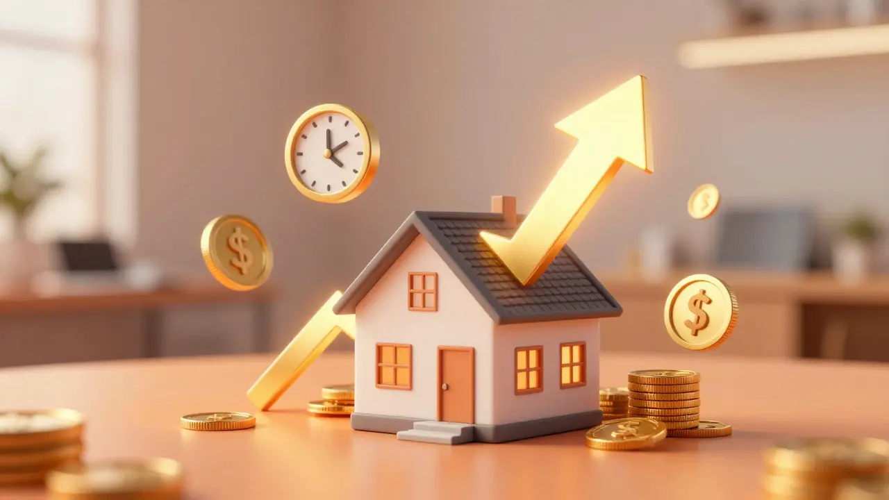 Abstrakte Darstellung von hohem ROI durch Home Staging