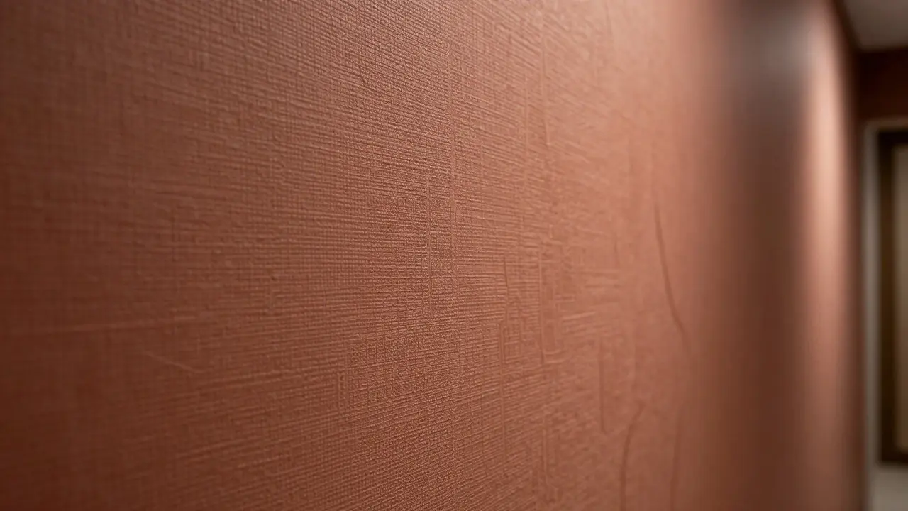 Detailaufnahme von strukturierter Tapete mit Licht- und Schattenspiel