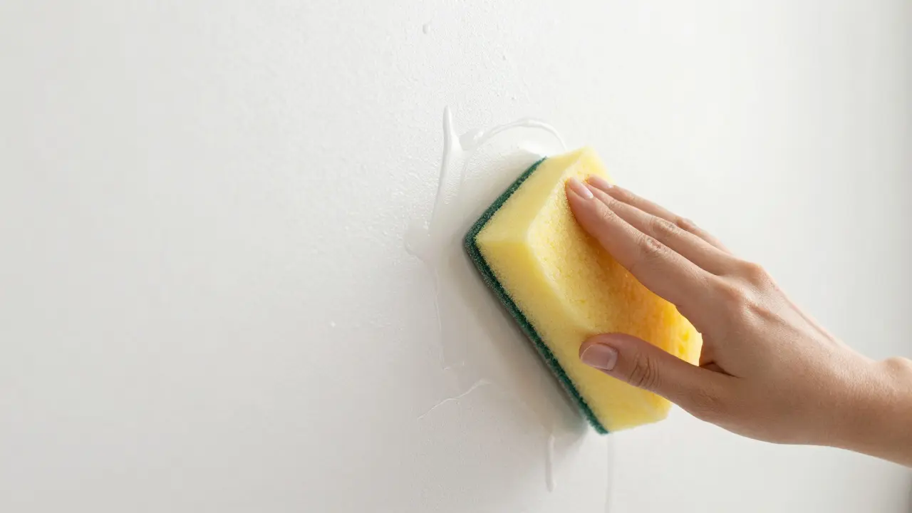 Fettabweisende Küchenwand wird leicht gereinigt