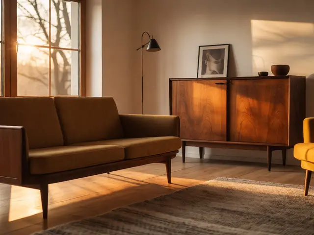 Mid-Century Design im Wohnzimmer: Ikonische Formen & warme Hölzer