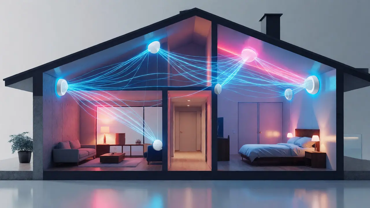 Visualisierung eines Mesh-Netzwerks mit mehreren Knotenpunkten