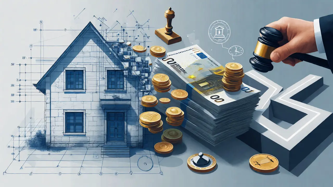 Konzeptuelle Darstellung von versteckten Kosten beim Immobilienkauf